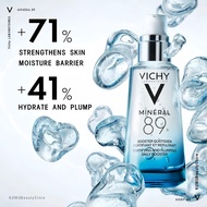 Vichy Mineral 89 50ML Hyaluronic Acid Face Serum Facial Gel Moisturizer and Pure Hyaluronic Acid Hydrating Serum for Sen