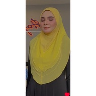 Dhaja Clara Lemon Yellow Tudung sarung Premium