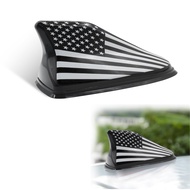 1 PC Auto Roof Rear Wing Antenna, 6.37" x 3.11" x 2.75" ABS American Flag Shark Fin Smooth Arc Signa