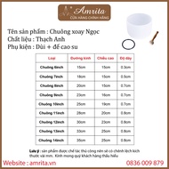 [Hàng sẵn] Chuông xoay thạch anh trắng mờ - chuông ngọc - chuông pha lê - Crystal Singing Bowl -chuô