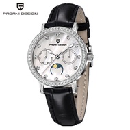 [Original] PAGANI DESIGN Women Quartz Watch 33mm Dial Stainless Steel Moon Phase Diamond 100M Water 