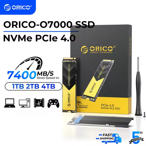 ORICO 2TB NVMe SSD PCIe 4.0 Up to 7400MB/s, M.2 SSD 2280 PCIe 4.0X4 Internal Solid State Drive SSD f