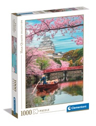 Clementoni Collection-Himeji Castle in Spring-1000 Pieces-Puzzle, Vertical, Fun for Adults, Made in