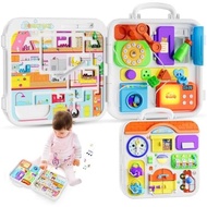 Toddler Montessori Toy Busy Board for 1-2 Years Old Boys Girls Gift, Baby Toy 12-18 Months