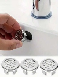 Juego de 4 cubiertas de desbordamiento para fregadero de cerámica para tocador, contenedor de baño para fregadero, tapa decorativa redonda para inserto de lavabo de cocina, anillo decorativo para orificio de drenaje de lavabo y accesorios de grifo