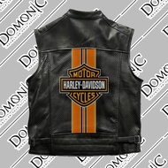 vest motor kulit asli Rompi logo Harley davidson jaket biker HD