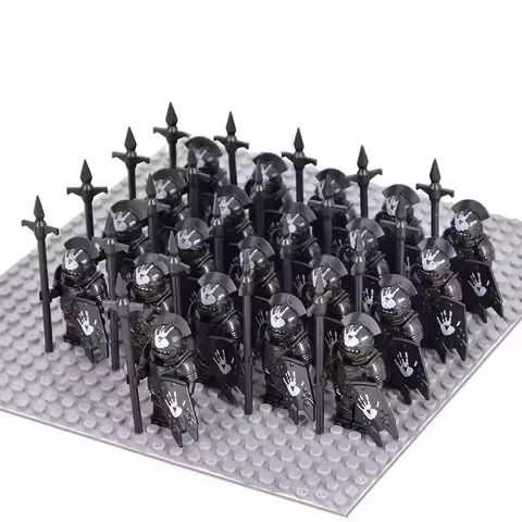 21pcs Medieval Dwarf Warrior Elves Knights lotr and Uruk-hai Orc Rohan Elves Warriors Sodier figures