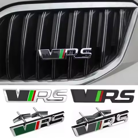 Alloy Emblem Car Front Grille Badge Stickers for Skoda Rapid Kodiaq Yeti Karoq VRS 2 A7 Tour RS Octa