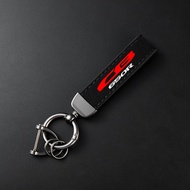 High-Grade Leather Suede Keychain Motorcycle Key Ring For Honda Cb650r Cbr650r CB CBR 650R 650 R Acc