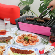 德國 Enders桌面式木炭烤肉爐 極光/ 搪瓷烤盤 粉紅