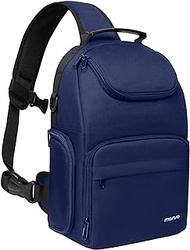 MOSISO Camera Sling Bag, DSLR/SLR/Mirrorless Camera Case Crossbody Sling Backpack for Photographers with Tripod Holder&amp;Removable Modular Inserts&amp;PU Handle Compatible with Canon/Nikon/Sony, Navy Blue