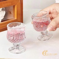Box of 6 small glass cups, luxury glass cups, 6.7cm high