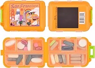 San Francisco City Fridge Magnet by Pillzar, Pill Box with 10 Compartments, Vitamin, Pill Organizer,
