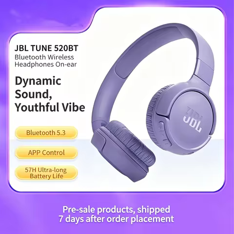 JBL TUNE 520BT Bluetooth Headset Black/White/Blue/Purple 57 hours battery life Bluetooth 5.3 heavy b
