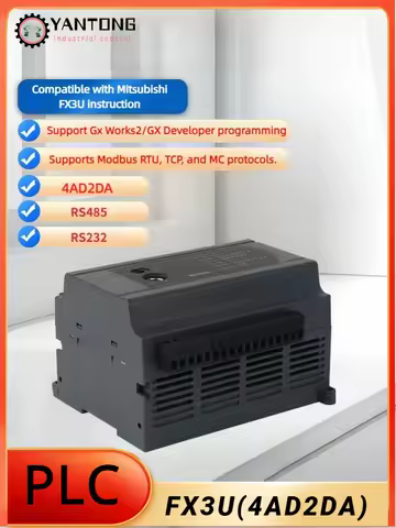 FX3U PLC Programmable Logic Controller FX3U-14/20/24/32/40/48/60/64MR/T High-speed Pulse With Analog