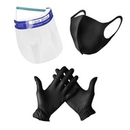 Protect Set Safety Face Shield Anti-oil Splash Droplet Prevention Transparent Face Shield and gloves set