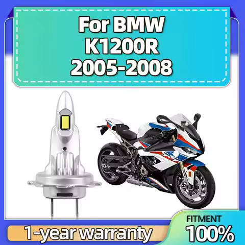 For BMW K1200R 2005 2006 2007 2008 1Pcs H4 LED Headlight Bulb Quick Start CSP 3570 Chip Motorbike He