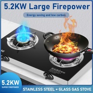 FANNO Double Burner Gas Stove Tempered Glass Infrared Gas Stove Household Kitchen Cooktop Cooker 燃气炉