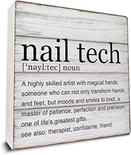 Nail Tech Gift Nail Tech Definition Art Wooden Box Sign Nail Technician Desk Decorative Wooden Sign 