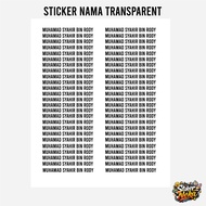 STICKER NAMA TRANSPARENT 50PCS 1A4