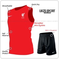 Liverpool Fc Sleeveless DX1 (SL 1 Set With Short) Football Futsal Training Jersey Lightweight Fabric Outrefit Microfiber