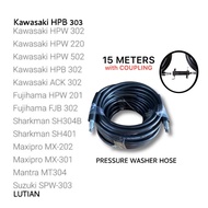 Replacement 10 / 15 meters Pressure Washer Hose for Kawasaki/Fujihama (Dual Quick-Connect Fittings)