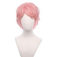 Short Pink Wig Cosplay Anime Happy Ensemble Stars Itsuki Shu Men Costume Curly Heat Synthetic Hair W