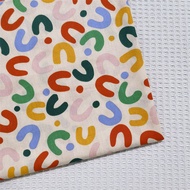 Width 160cm/60'' Combed Cloth, Cotton Fabric, Baby Cloth, Colored Semicircle Geometry Fabric, Kain Cotton