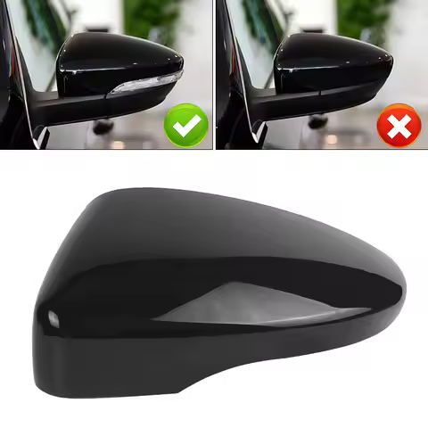 Glossy Black/Super White Rearview Mirror Cover For VW Beetle A5 CC 12-16 Eos 2009-2016 Jetta A6 Pass