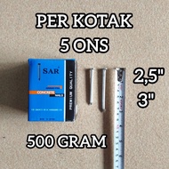 [PER BOX] WHITE CONCRETE NAILS 2.5" 3" 500 GRAMS 5 OZ SAR CONCRETE NAILS