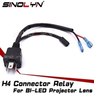 Sinolyn H4 Socket Connector Relay Wire For LED Bulb Lamps Bi LED Projector Lens Lights Car Accessori