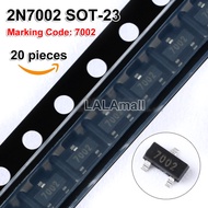 20pcs/100pcs 2N7002 SOT-23 7002 2N7002LT1G SOT23 N-channel 60V/115mA SMD MOSFET new original Marking