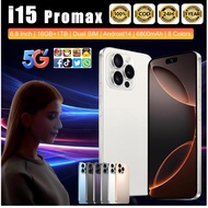 Android 14 Phone 16GB RAM 1TB ROM 6.8 Inch 6800mAh Battery COD Handphone 5G 4G LTE 1 Year Warranty R