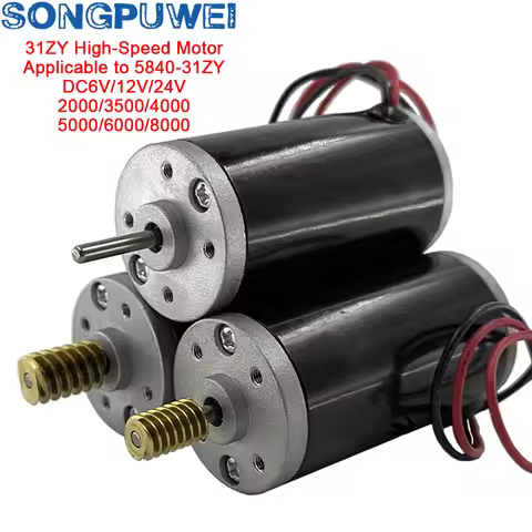 31ZY High-Power Brushed Micro DC High-Speed Motor 12V/24V 3500-8000 RPM for 5840-31ZY Motors High To