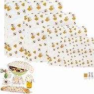 Beeswax Food Wrap (Set of 7) Sustainable Alternative to Aluminum Foil and Albal Paper - For Fruits, Vegetables, Bread, Cheese and Other Foods