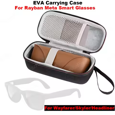 For Rayban Meta Smart Glasses Wayfarer/Skyler/Headliner EVA Carrying Hard Case Shockproof Scratch Re