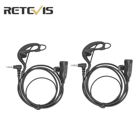 Retevis EEY002 Earhook Earpiece 3.5mm Single needle Earphone with PTT Microphone for RETEVIS RT22P R