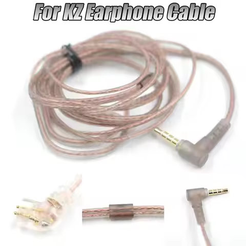 Cable High-Purity Copper Twist Earphone Wire B/C Pin With Mic Earphone Cable For KZ ZS3 ZS4 EDX ZSN