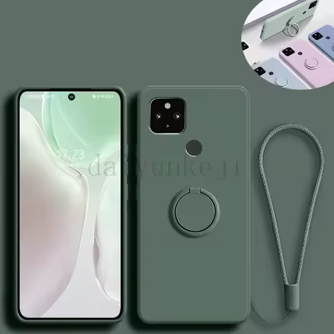 Liquid Silicone Cover For Google Pixel 5 4 3 Pixel 5A 4A 3A XL 4G 5G Phone Case Soft Protetive with 
