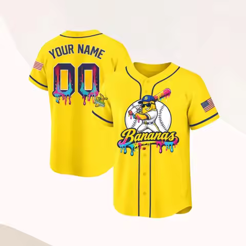 Funny Savannah Bananas Jersey, Personalized Bananas Team Baseball Jersey, Let's Go Bananas Jersey, C
