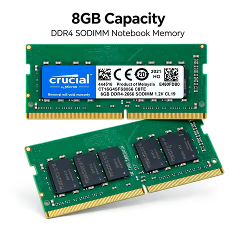 Crucial DDR4 8GB Laptop Memory SODIMM 2400MHz 2666MHz 3200MHz 1PCS/2PCS Green Edition 1.2V 260Pin No