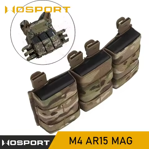 Rapid Tactical Mag Pouch 556 Triple Mag Pouch Hunting Vest with MOLLE Retention System for M4 AR15 M