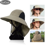EsoGoal หมวกผู้ชายที่บังแบบใหญ่หมวกกันแดดฤดูร้อนหมวกกลางแจ้งระบายอากาศหมวกกันแดดป้องกันรังสี UV จากแสงแดดหมวกตกปลาบังหน้าหมวกกันแดดFishing Hat Summer Sun Hat Outdoor
