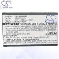 CS Battery For LG KF300 / KF330 / KM380 / KM385 / KM386 / KX226T Battery LKM380SL