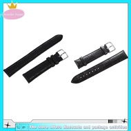 18mm Watch Bracelet Black PU Leather Alloy Buckle Strap Watch & 20mm Black Veritable Leather Bracele