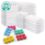 150 Pack Wax Melt Clamshells Molds, 6-Cavity Clear Empty Plastic Round Shape Square Wax Melt Contain