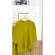 NEW ARRIVAL !!! BAJU ATASAN OVERSIZE WANITA BAHAN KNIT HORNET PREMIUM MURAH LENGAN 7/8 KEKINIAN TERB