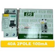 EPS ELCB (RCCB) 40A 2Pole 100mA - Single Phase