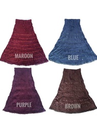 (Melaka) Gypsy skirt with beads skirt gipsi kembang labuh panjang cotton casual wanita perempuan kor