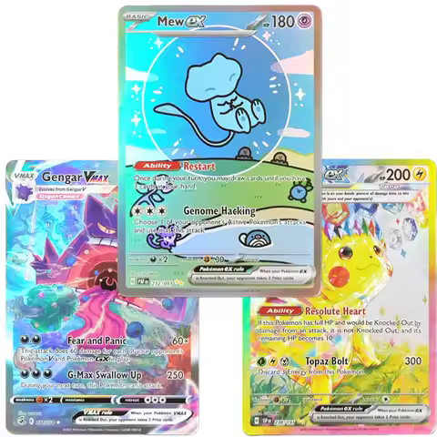 PTCG Card Foil Proxy English Gengari Rayquaza Vmax Giratian Lugia V Mew Latias Latios Pikachu EX Col